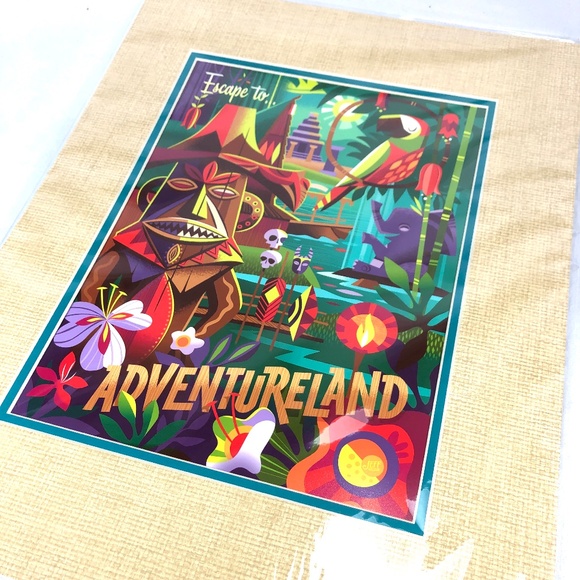 Disney Other - Disney Parks TROPICAL ESCAPE Jeff Granito Matted Print 14" x 18” - NEW